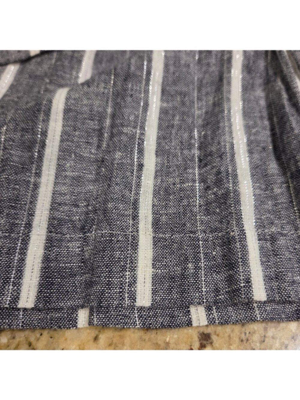 New! Vylette Size M Gray Silver Linen Blend Belted Jumpsuit Wide Leg Sleeveless - Picture 6 of 13